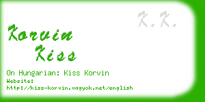 korvin kiss business card